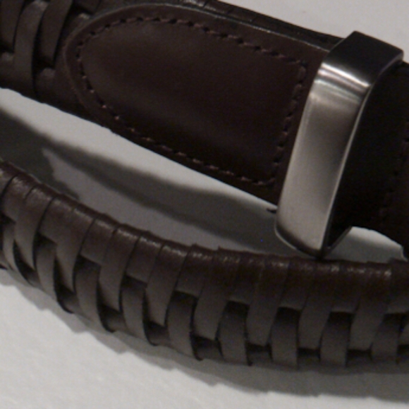 Dark Brown Leather Braided Belt Unisex (?) - Picture 4 of 6